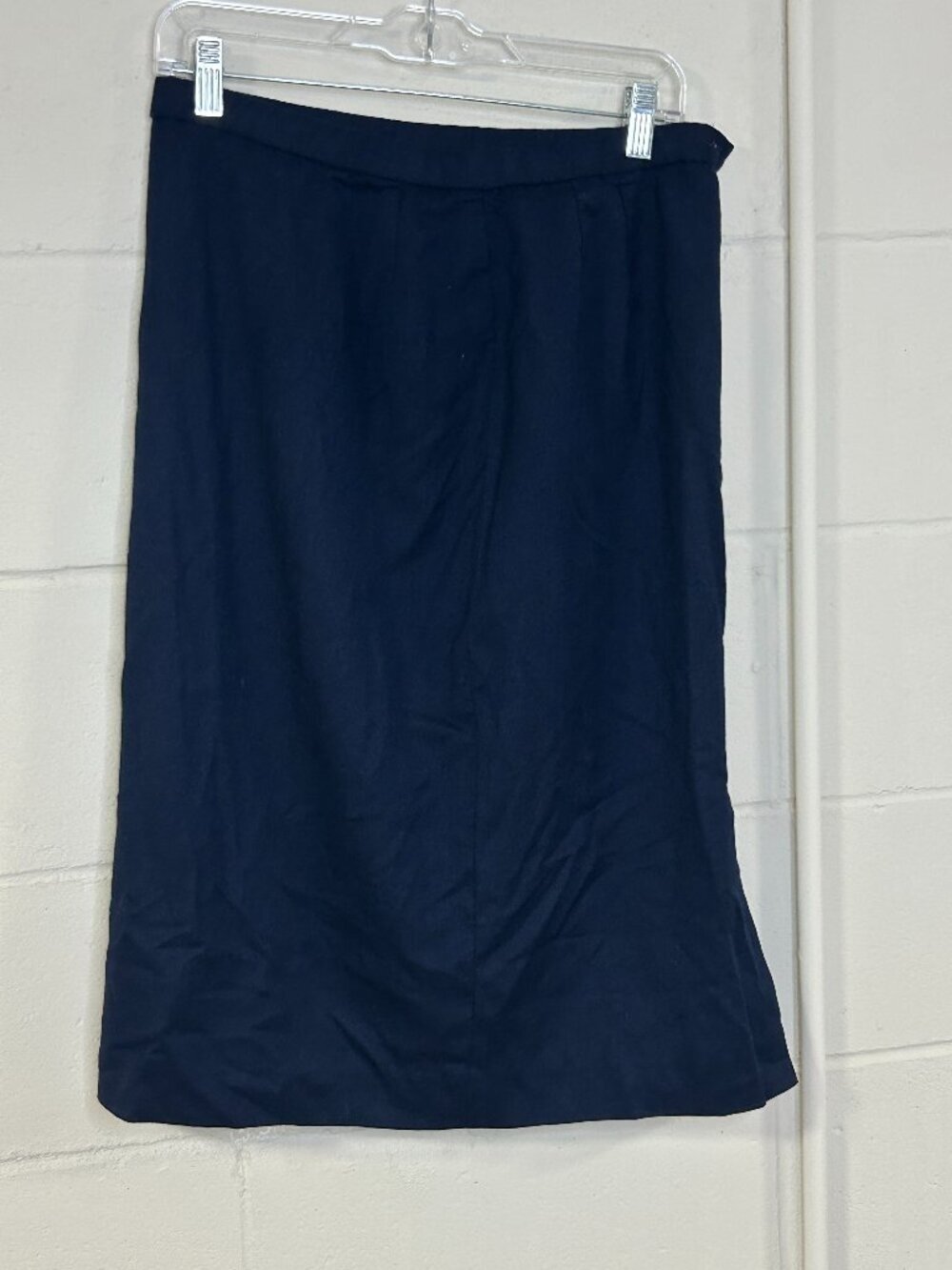 Pendleton Skirt Womens 12 Pure New Wool Maxi Navy USA Natural Slit Hem
